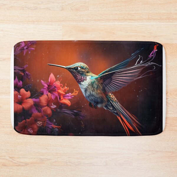 Item preview, Ethereal Hummingbird Amidst Blooms designed and sold by anytka.