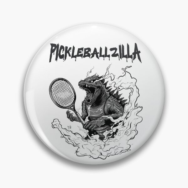 Item preview, Funny Pickleball Gift for Fans, Players & Coaches Pickleballzilla Monster, Black and White,  designed and sold by colorblisss.