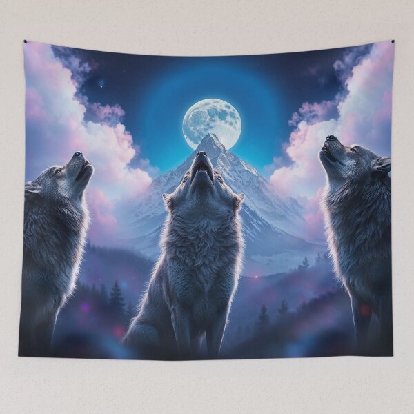 Item preview, Three Wolves and a Full Moon designed and sold by Skye Ryan-Evans.