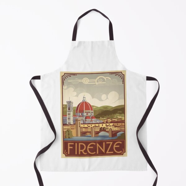 Item preview, Vintage travel poster Firenze - Florence Italy - Retro Minimal Design of the Ponte Vecchio & Tuscany designed and sold by pod24.