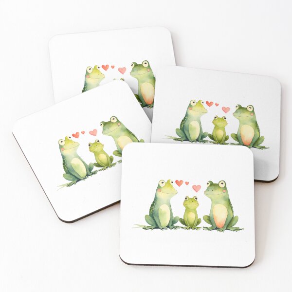 Item preview, Watercolor frog family, watercolor frogs, valentine day, love, adorable animals designed and sold by Victoria Riabov.