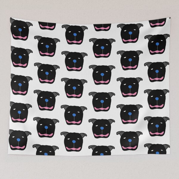 Item preview, Black Pitbull dog pop-art front view designed and sold by WhackoDesigns.