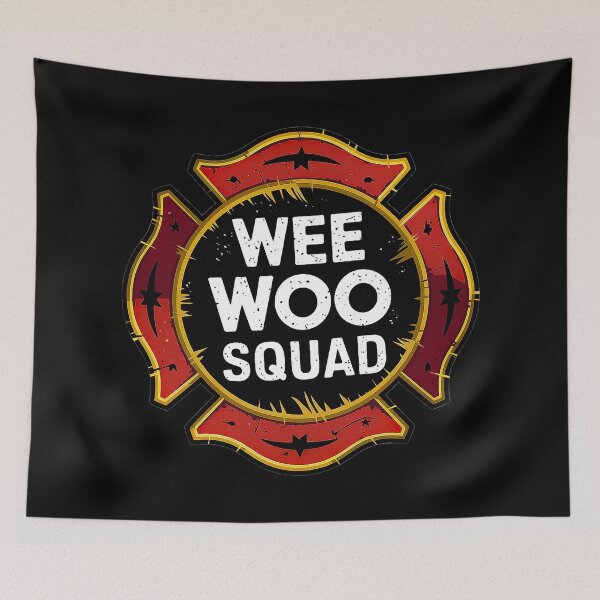 Item preview, Wee Woo Squad Firefighter Fun Badge Firefighter Fireman designed and sold by Amanda's Factory.