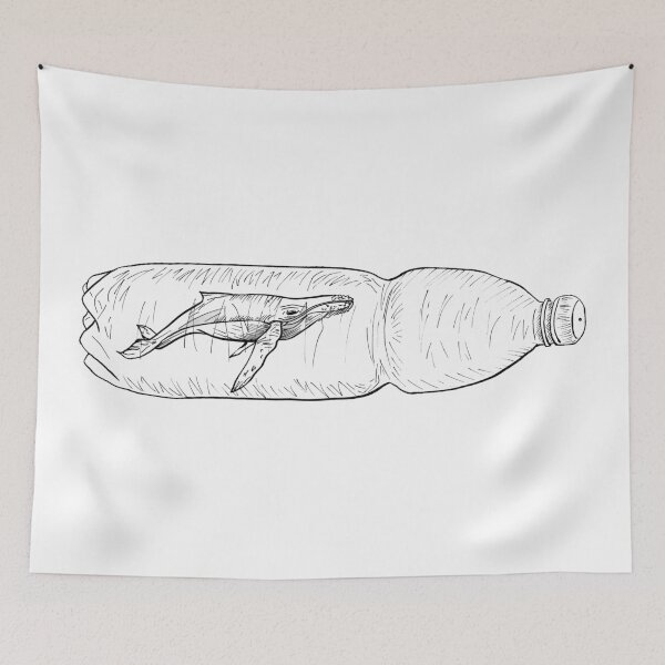 Item preview, Whale In a Bottle - Black Ink  designed and sold by RowenaTmT.