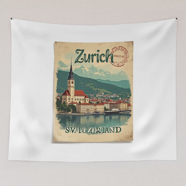Item preview, Zurich Vintage Retro Design – Timeless Swiss Charm designed and sold by rayaARTs.