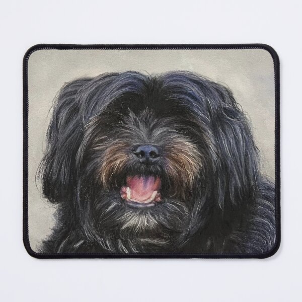 Item preview, Small black long haired dog designed and sold by NathBros.