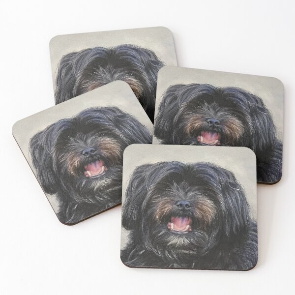 Item preview, Small black long haired dog designed and sold by NathBros.