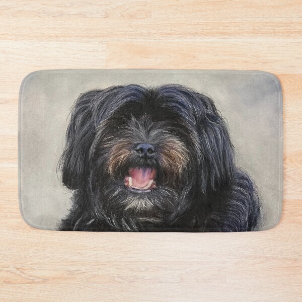 Item preview, Small black long haired dog designed and sold by NathBros.