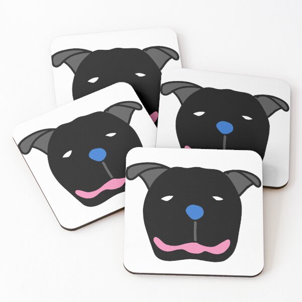 Item preview, Black Pitbull dog pop-art front view designed and sold by WhackoDesigns.
