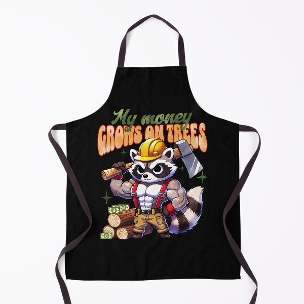Item preview, My Money Grows on Trees - CARTOON RACCOON WITH AN AXE designed and sold by justyna-s28.