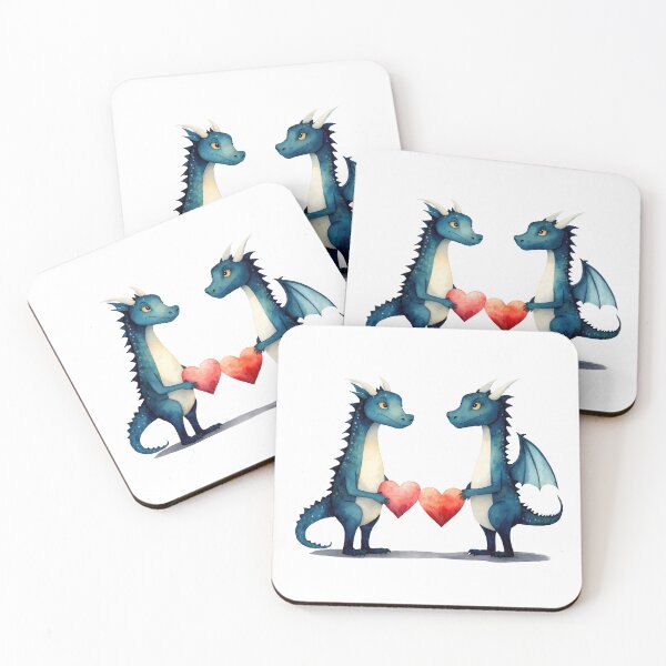 Item preview, Watercolor dragon family, watercolor dragons, valentine day, love, adorable animals designed and sold by Victoria Riabov.