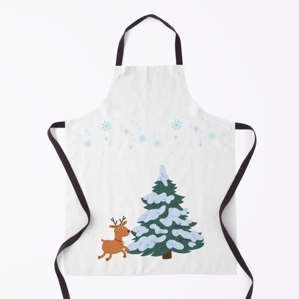 Item preview, Christmas tree with a reindeer and falling snow. Cute and adorable graphic for kids and adults designed and sold by KrissGraphShop.