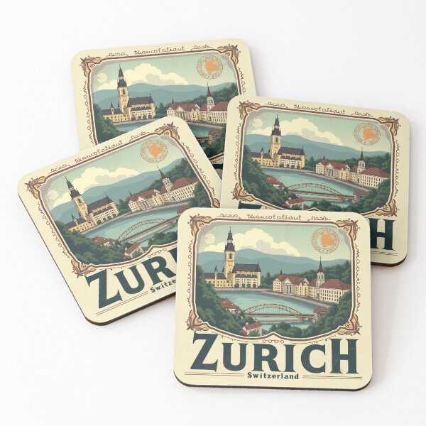 Item preview, Zurich Retro Vintage Aesthetic – Swiss Travel Art designed and sold by rayaARTs.