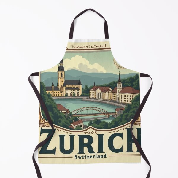 Item preview, Zurich Retro Vintage Aesthetic – Swiss Travel Art designed and sold by rayaARTs.