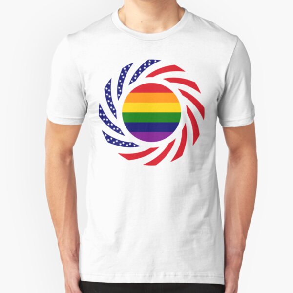 Rainbow Murican Patriot Flag Series Slim Fit T-Shirt