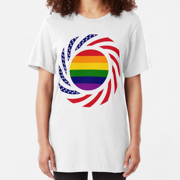 Rainbow Murican Patriot Flag Series Slim Fit T-Shirt