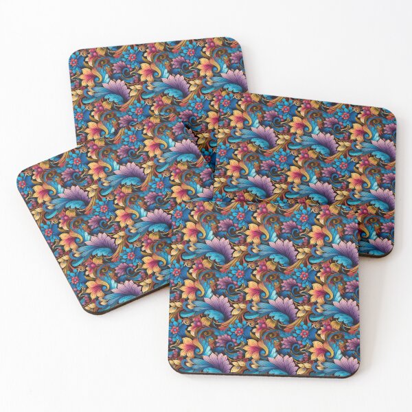 Item preview, Groovy Purple and Blue Flourish Pattern designed and sold by WatercolorLane.