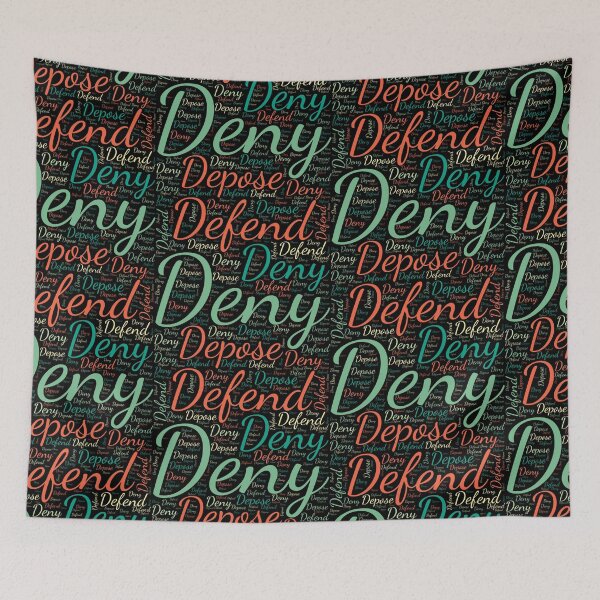 Item preview, Deny,Defend,Depose.Word cloud. designed and sold by MagelliShop.