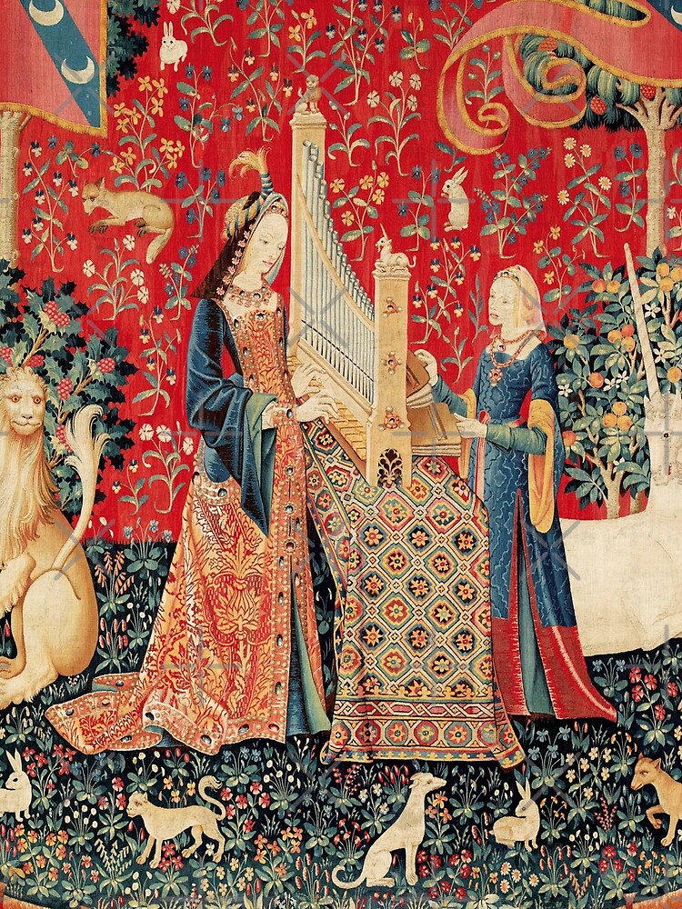 UNICORN AND LADY PLAYING ORGAN WITH ANIMALS , Hearing by BulganLumini
