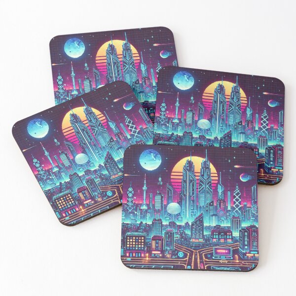 Item preview, Pixel Futuristic City Skyline designed and sold by ollie-shop.