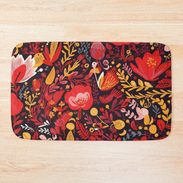 Item preview, Red Floral Seamless Pattern designed and sold by bubblegoth.