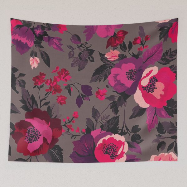 Item preview, Dramatic pink-red flowers pattern designed and sold by DaisyMarroquin.