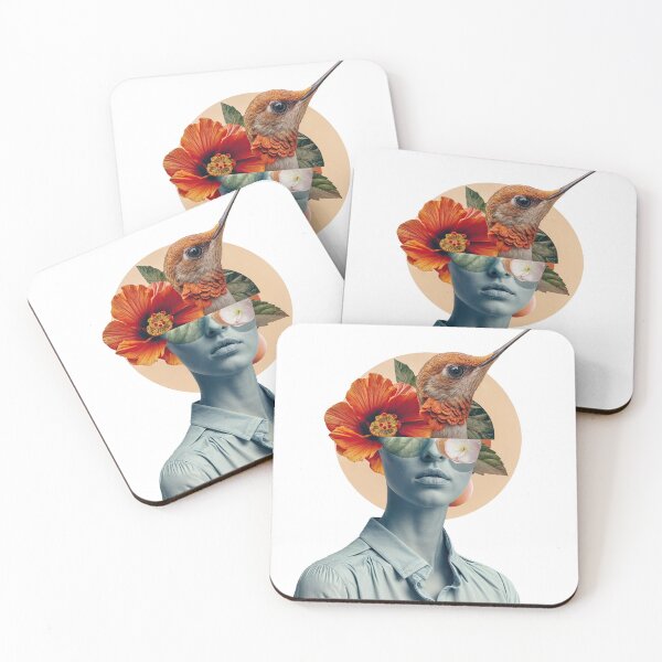 Item preview, Collage Wall Art / T-shirt Design: HUMMINGBIRD GIRL designed and sold by ForeverPrintsOK.