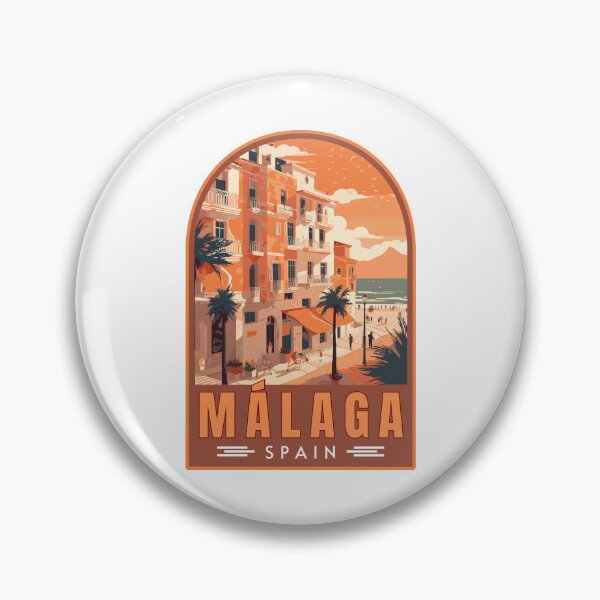 Item preview, Retro Malaga in Andalusia Spain Travel Art Emblem designed and sold by MaateoDesign.