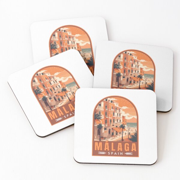 Item preview, Retro Malaga in Andalusia Spain Travel Art Emblem designed and sold by MaateoDesign.