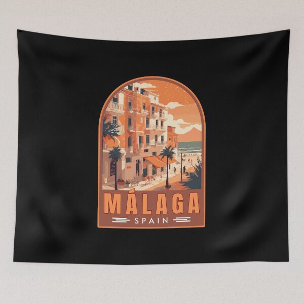 Item preview, Retro Malaga in Andalusia Spain Travel Art Emblem designed and sold by MaateoDesign.