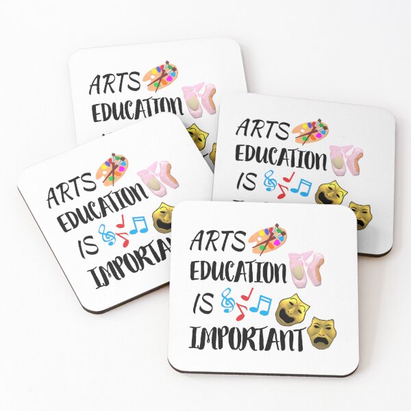 Item preview, Arts Education Is Important with Artist Paint Palette, Ballet Shoes, Drama Masks and Music Notes (White Background) designed and sold by ArtByLM.