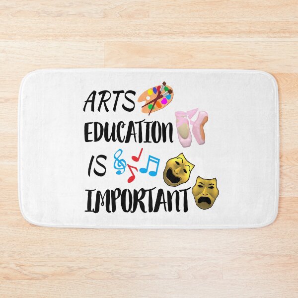 Item preview, Arts Education Is Important with Artist Paint Palette, Ballet Shoes, Drama Masks and Music Notes (White Background) designed and sold by ArtByLM.