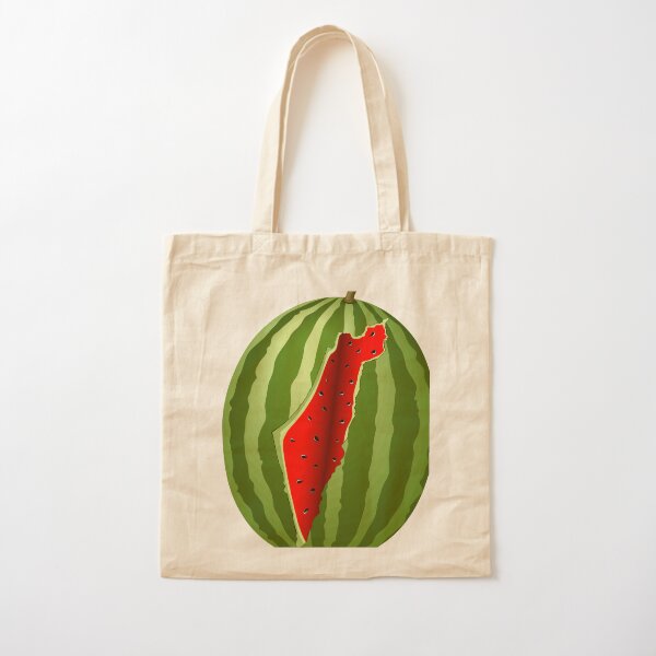 Watermelon Palestine Map Slice Cotton Tote Bag