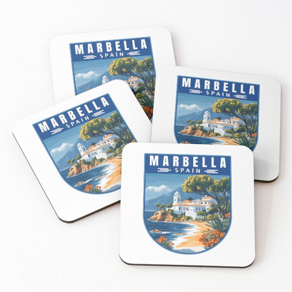 Item preview, Retro Marbella in Malaga Spain Travel Art Landscape designed and sold by MaateoDesign.