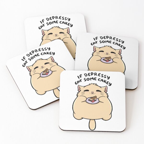 Item preview, If Depressy, Eat Some Cakey || 404 the Cat || Relatable || Cute designed and sold by eundraws.