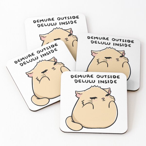 Item preview, Demure outside, Delulu inside || 404 the Cat || Cute || Funny || Relatable designed and sold by eundraws.