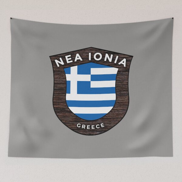 Item preview, Nea Ionia Greece Emblem Flag designed and sold by World Designs.