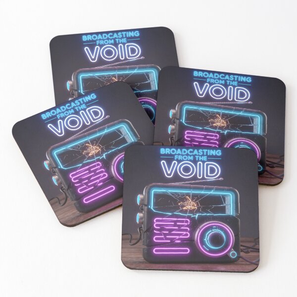 Item preview, Retro Radio with Neon Lights and 'Broadcasting from the Void' Sign designed and sold by Creative88Art.