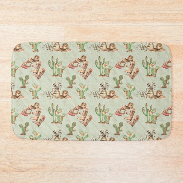 Item preview, Cowboy Style Pattern with Cactuses on green designed and sold by Flowersforbear.