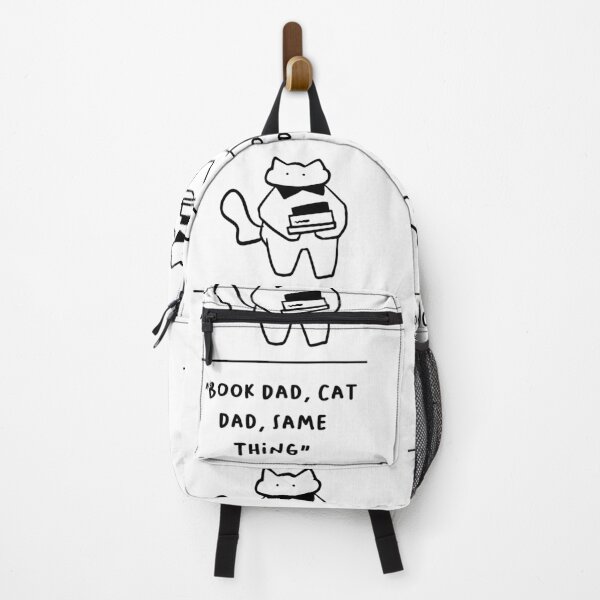 Item preview, "Book Dad, Cat Dad, Same Thing" | Adorable Cat Illustration designed and sold by RM-Journey.
