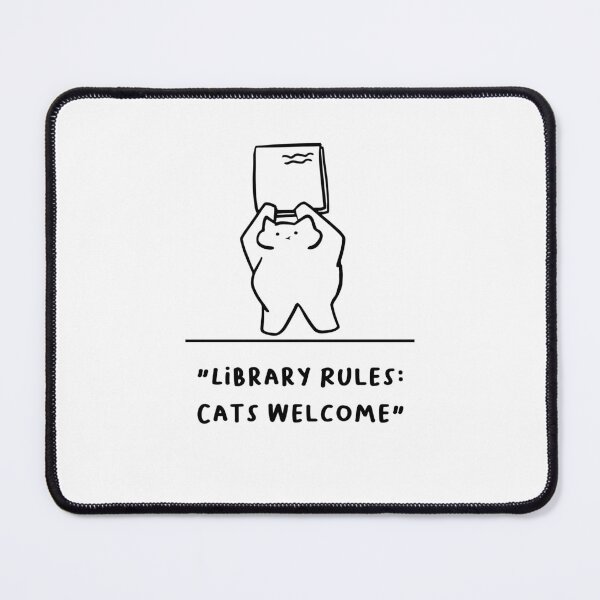 Item preview, "Library Rules: Cats Welcome" | Adorable Cat Illustration designed and sold by RM-Journey.