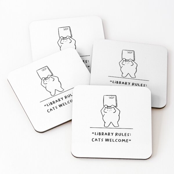 Item preview, "Library Rules: Cats Welcome" | Adorable Cat Illustration designed and sold by RM-Journey.