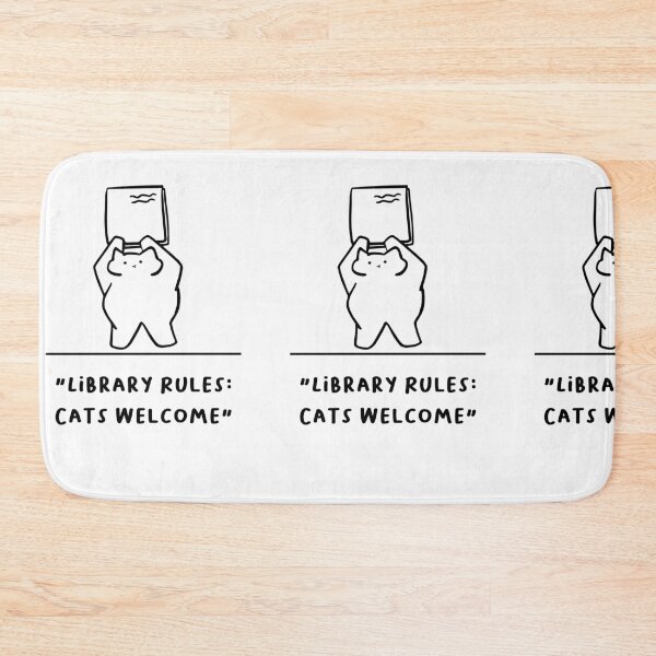 Item preview, "Library Rules: Cats Welcome" | Adorable Cat Illustration designed and sold by RM-Journey.