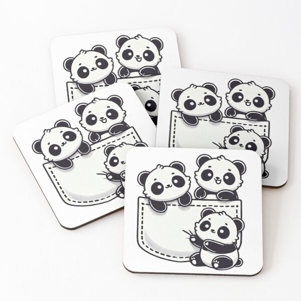 Item preview, For Panda Lovers Cute Kawaii Baby Pandas In Pocket  designed and sold by SztylishDesigns.