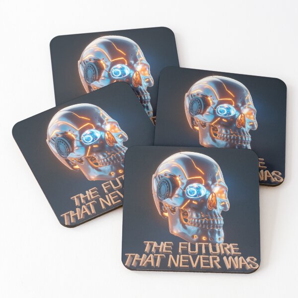 Item preview, Futuristic Metallic Skull with Cybernetic Accents and Text designed and sold by Creative88Art.