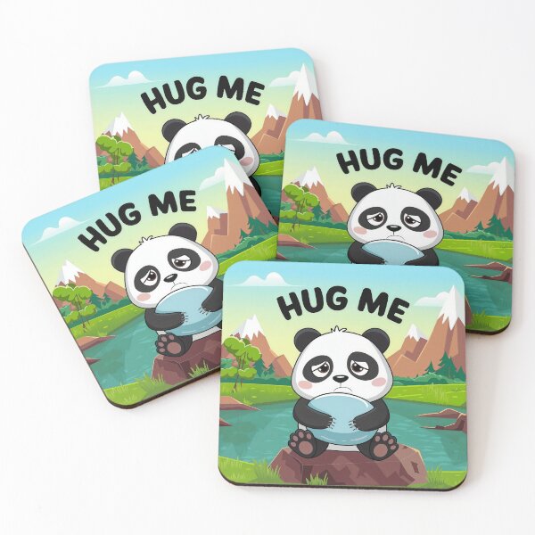 Item preview, Cartoon Panda with Pillow by Lake and Snow Capped Mountains designed and sold by Creative88Art.