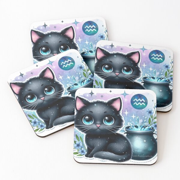 Item preview, Aquarius Black Cat  designed and sold by dreamywitch.