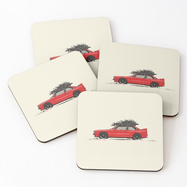 Item preview, 1988 Classic Red Sedan Sports car with Christmas tree designed and sold by blackdogshop.