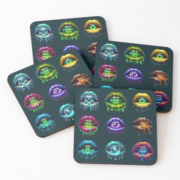 Item preview, Neon Halloween Lips – Spooky, Colorful & Glittery Art designed and sold by PureCharmFash.