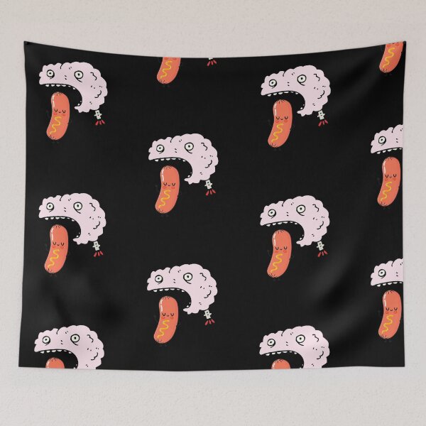 Item preview, Sausage Lovers Delight Funny Brain Head Devouring Hot Dog Sausage designed and sold by PNGShop.
